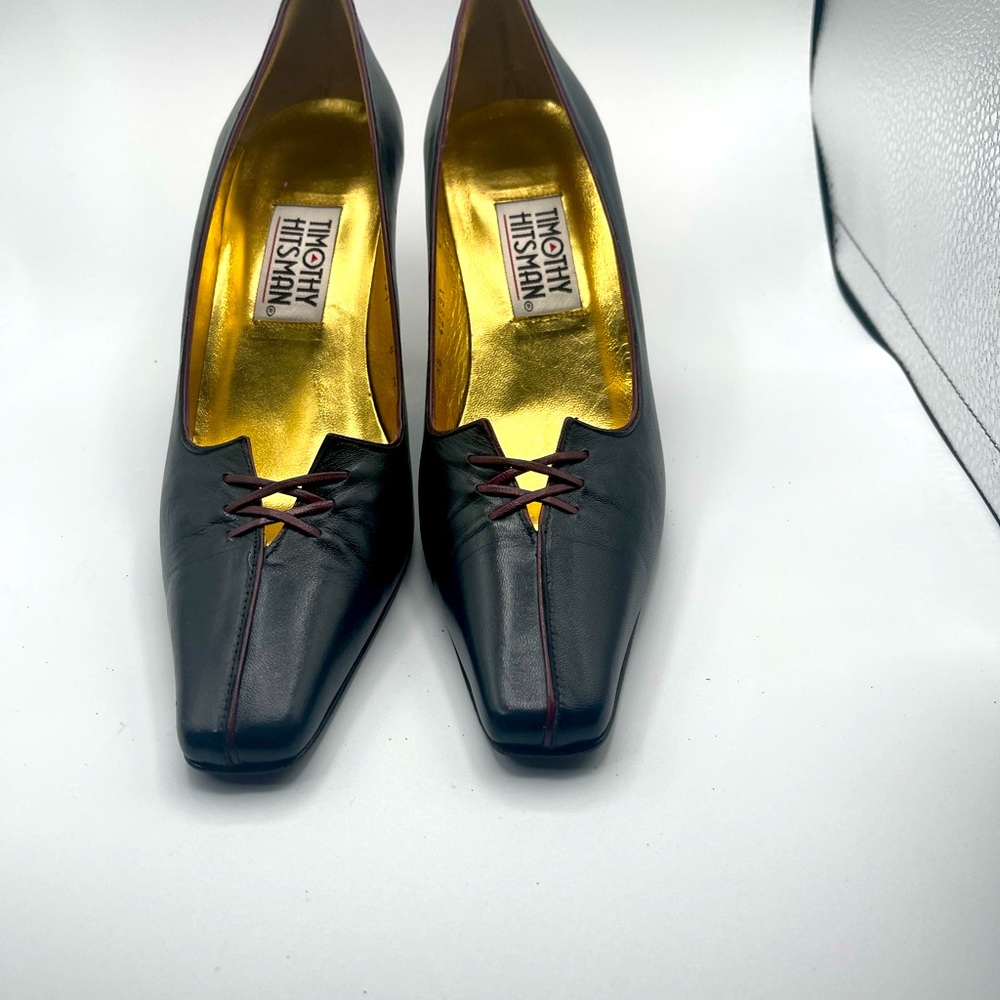 Timothy Hitsmsn Navy Blue Heels Size 8 - Picture 5 of 5
